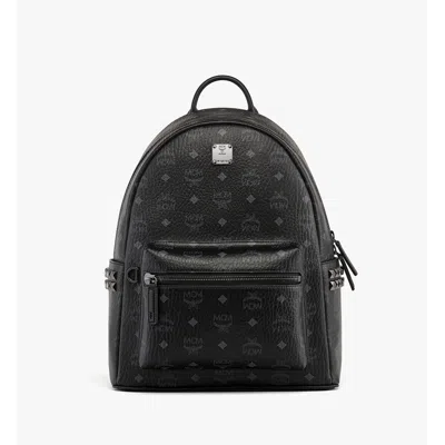 Mcm Small-medium Stark Side Studs Backpack In Visetos In Black