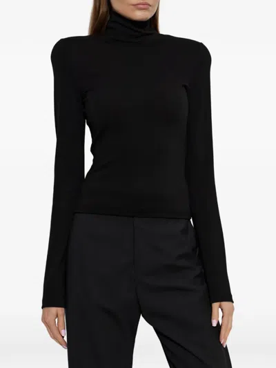 Dsquared2 Shoulder-pad Turtleneck Top In Black