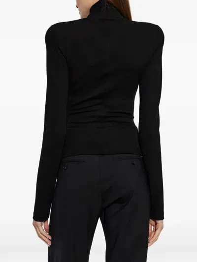 Dsquared2 Shoulder-pad Turtleneck Top In Black
