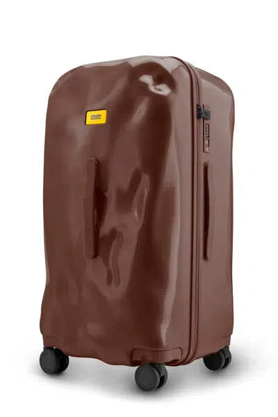 Crash Baggage Medium Trunk Dented-effect Four-wheel Suitcase In Brown