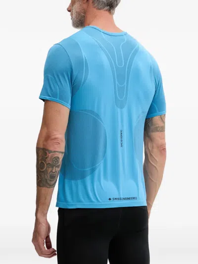 X-bionic Logo-patch Panelling T-shirt In Blue