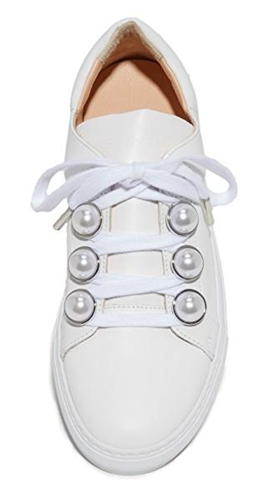 Shop Carven Lace Up Sneakers In Blanc