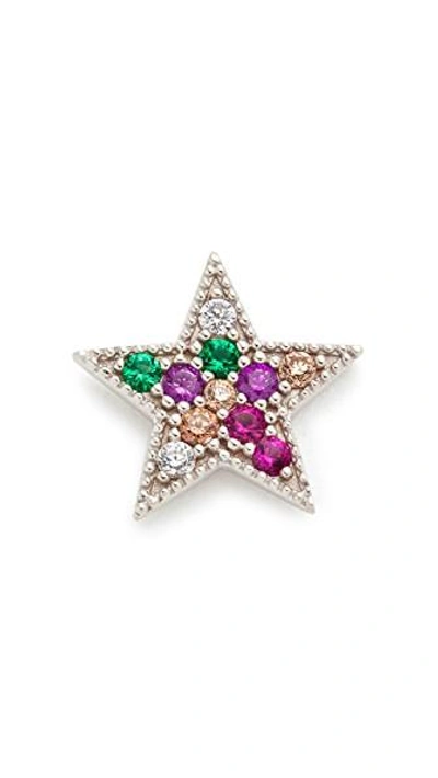 Shop Marc Jacobs Rainbow Star Single Stud Earring In Multi/silver