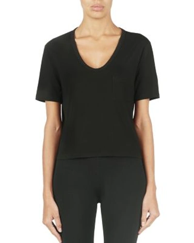 Shop Alexander Wang T Classic Cropped Tee With Pocket In Black