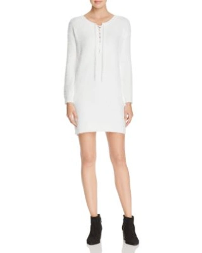 Knot Sisters Shore Lace-up Jumper Dress, Off White In Cream