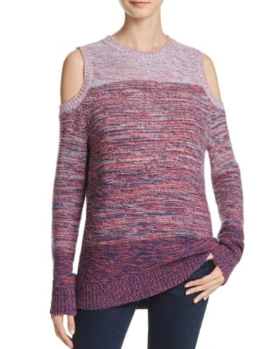 Rebecca Minkoff Page Wool Blend Cold Shoulder Sweater In Ombre Space Dye
