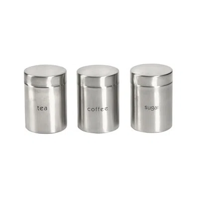 Basic Essentials Prep And Tools  3 Piece Stainless Steel Canister Set In Silver