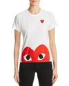 Comme Des Garçons Play Comme Des Garcons Play White Half Heart T-shirt In White