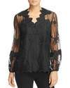 KOBI HALPERIN Westerlee Embroidered Silk Blouse,2424169BLACK