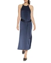 HALSTON HERITAGE Belted Slip Dress,2425249DARKNAVY