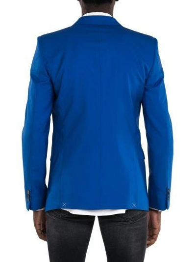 Shop Alexander Mcqueen Jacket With Shoulder With Points In Blue