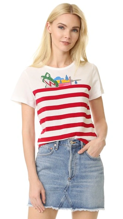 Shop Marc Jacobs Classic Stripe Tee In Red Multi