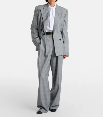 Givenchy Checked Wool Jacket In Gray
