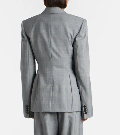 Givenchy Checked Wool Jacket In Gray