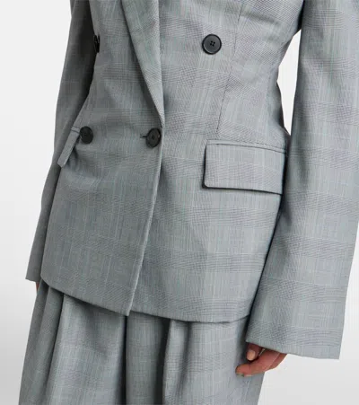 Givenchy Checked Wool Jacket In Gray