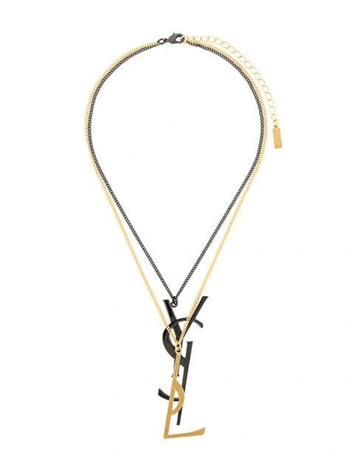 Shop Saint Laurent Monogram Deconstructed Pendant Necklace