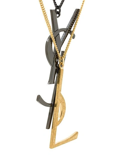 Shop Saint Laurent Monogram Deconstructed Pendant Necklace