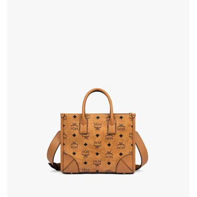 Mcm Structured Monogram Print Tote Bag In Multi