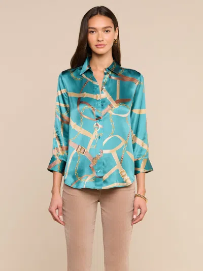 L'agence Dani Silk Blouse In Multi