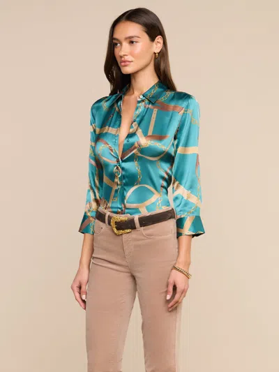 L'agence Dani Silk Blouse In Multi