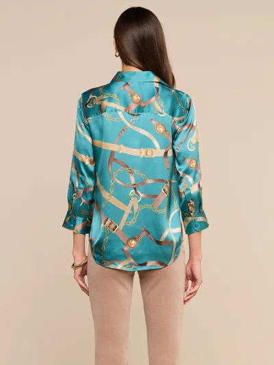 L'agence Dani Silk Blouse In Multi