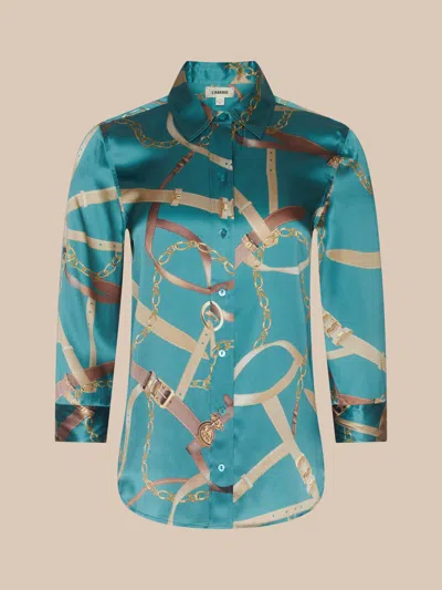 L'agence Dani Silk Blouse In Multi