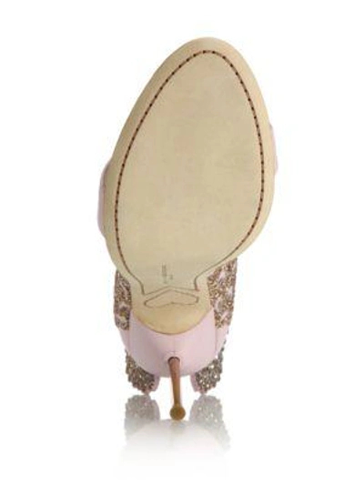 Shop Sophia Webster Evangeline Embellished Winged Leather Sandals In Pink Glitter