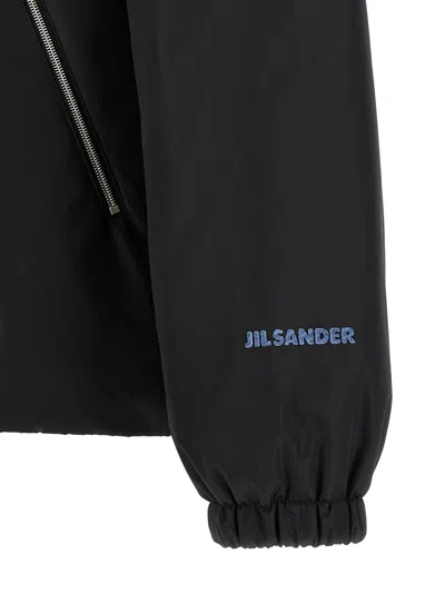 Jil Sander Midnight Blue Polyester Jacket In Black
