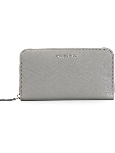 Givenchy Pandora Sugar Leather Continental Wallet In Grey