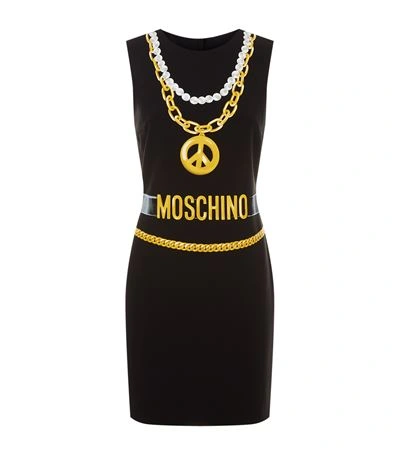 Shop Moschino Printed Crepe Mini Dress