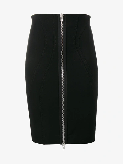 Shop Givenchy Zipped Bodycon Skirt In Black