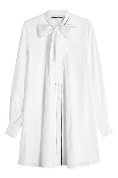 Mcq By Alexander Mcqueen Cotton Dress With Tie At Neck In White