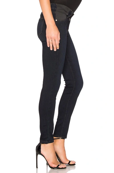 Paige Verdugo Mid Rise Maternity Skinny Jeans In Black Shadow