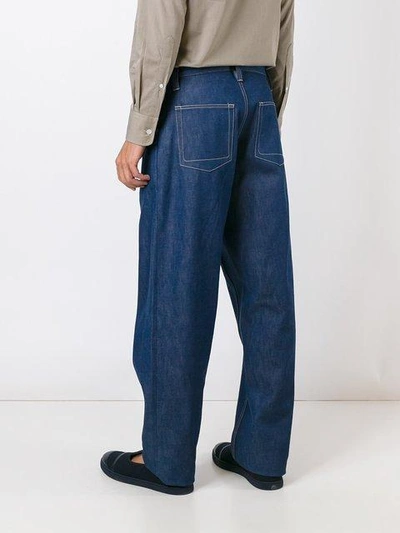 Shop E. Tautz 'chore' Wide Leg Jeans In Blue