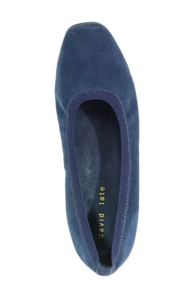 David Tate Fab Square Toe Pump In Blue