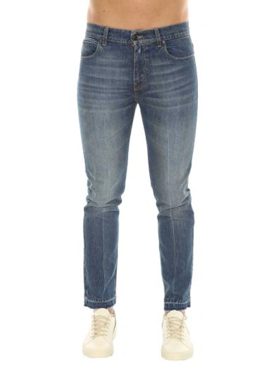Shop Stella Mccartney Frayed Hem Jeans In Blue Navy