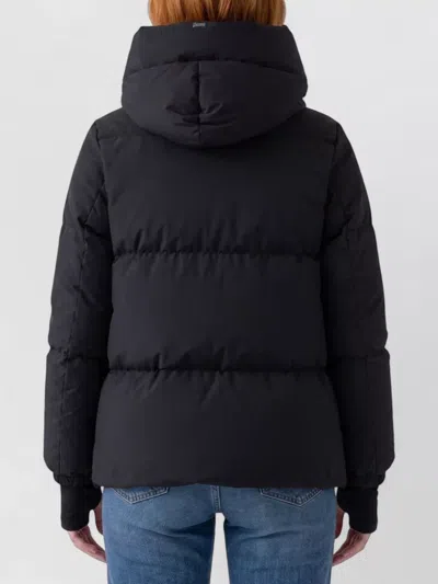 Herno Windproof Down Jacket Two Layer Design In Black