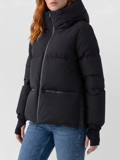 Herno Windproof Down Jacket Two Layer Design In Black
