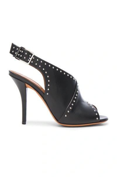 Shop Givenchy Studded Leather Open Toe Heels In Black