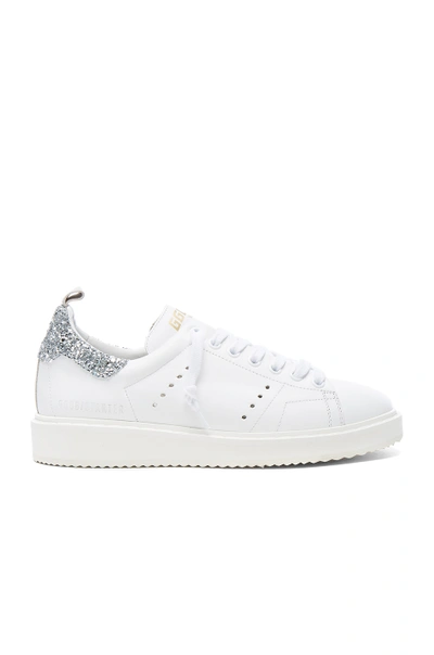 Shop Golden Goose Leather Starter Sneakers In White
