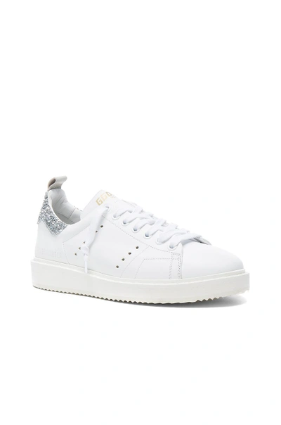 Shop Golden Goose Leather Starter Sneakers In White