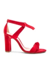 Alexandre Birman Clarita Suede Ankle-tie Sandals In Flame