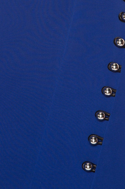 Shop David Koma Loops & Metal Balls Detailing V-cut Mini Dress In Blue
