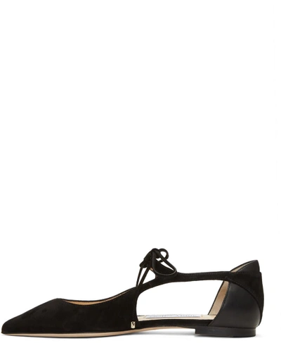 Shop Jimmy Choo Black Suede Vanessa Flats