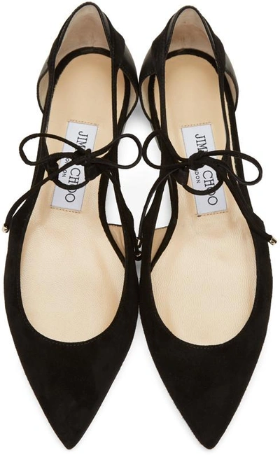 Shop Jimmy Choo Black Suede Vanessa Flats