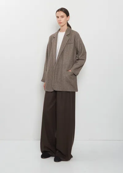 Dušan Herringbone-pattern Notch-lapel Jacket In Brown