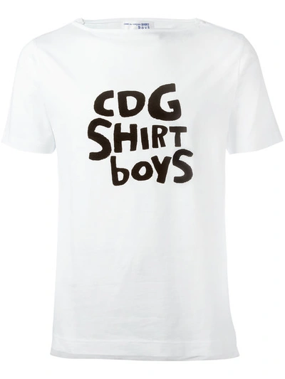 Comme Des Garçons Shirt Stitched Patches Cotton Jersey T-shirt In White