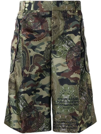 Givenchy Camouflage Printed Bermuda Shorts In Khaki