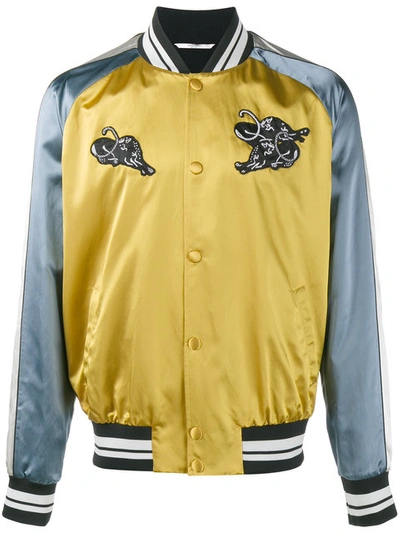 salt Hindre Mængde penge Valentino Panther Appliqué Bomber Jacket In Ochre | ModeSens