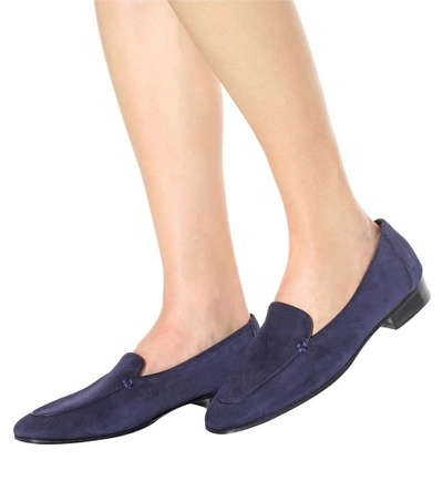 Shop The Row Adam Suede Loafers In Blue